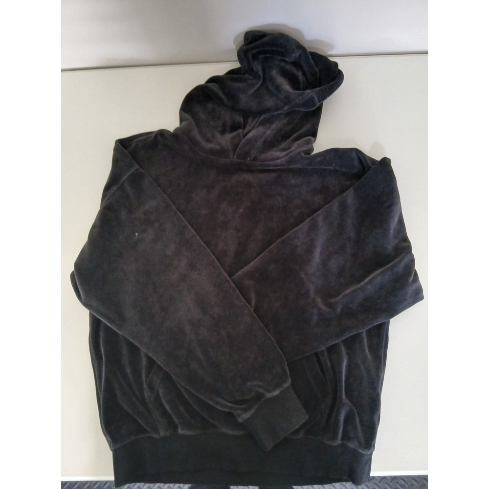 H&M Oversized Fit Black Velour Hoodie Sweatshirt XS Women Pullover Hoodie
